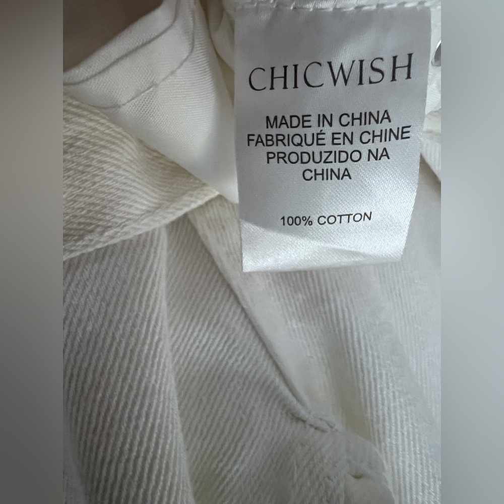 Chicwish Classic White Wide-Leg High Rise Jeans Women’s Size Small - Picture 12 of 12